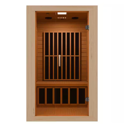 2-Person Indoor Hemlock Infrared Sauna Room with Bluetooth Digital Control Panel