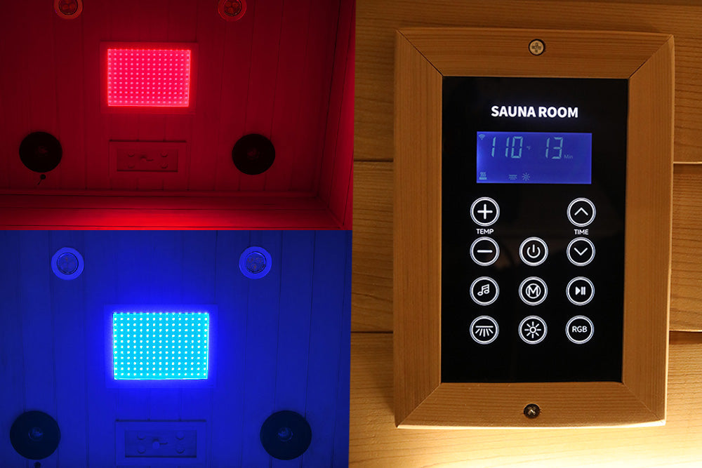 Wizzisauna SR02 2-Person Red Cedar Far Infrared Sauna with 6 Carbon Heaters