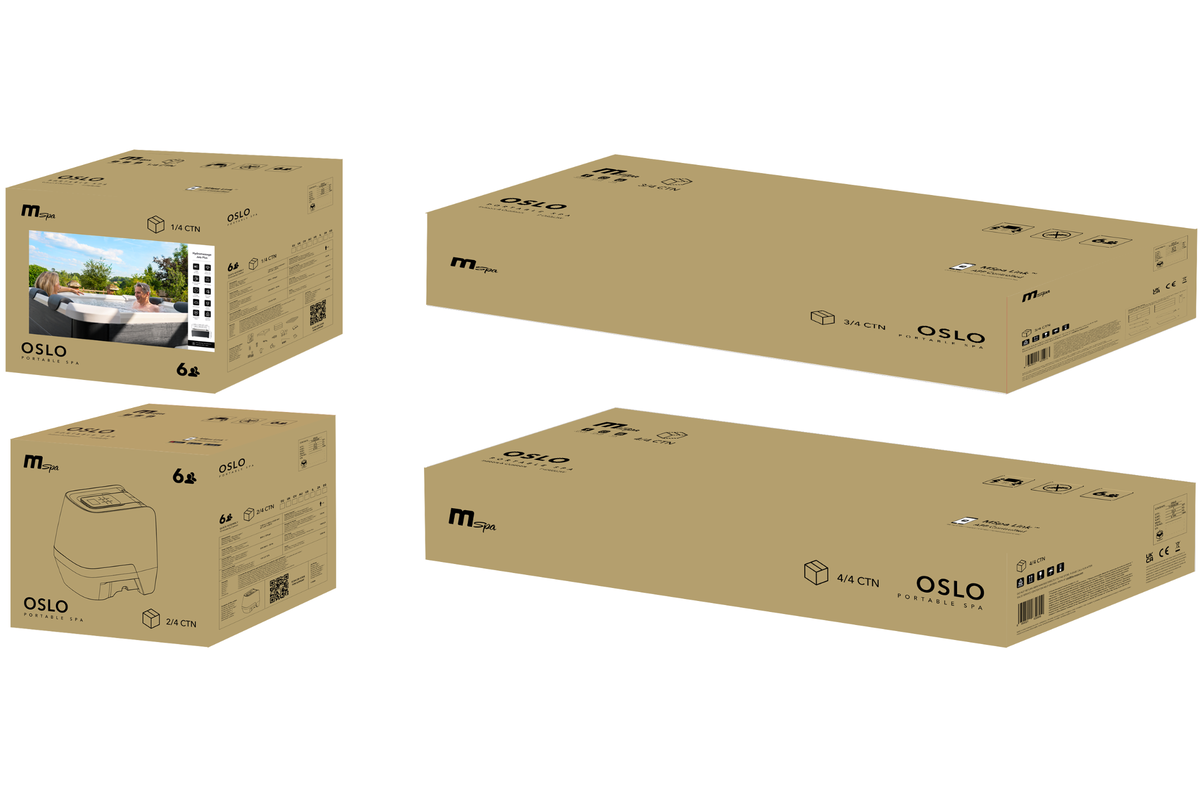 MSpa Oslo Frame Series Square Rigid Hot Tub – 6 Person, 304 Gallon, 140 Air Jets Plus Hydro Jets, UVC and Ozone (F-OS063W)