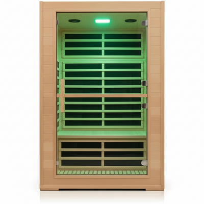2-Person Far Infrared Sauna with Smart App Control, 8 Low-EMF Carbon Mica Heaters, Canadian Hemlock, 2000W