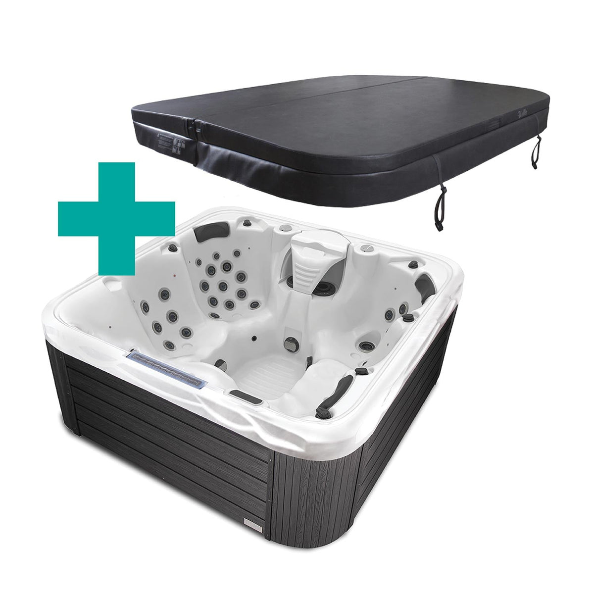 Buenospa Hollywood Spa 5-Person Hot Tub – 51 Jets, Gecko Colour Touchscreen, Built-In Audio and Lighting Waterfall (WM00840)