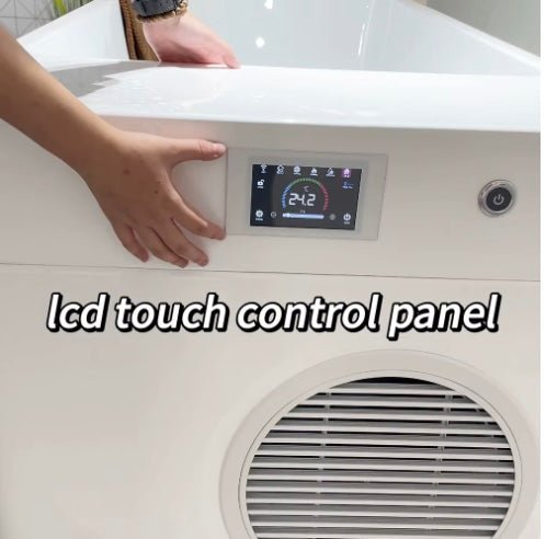 Gurgle Wood & 304 Stainless Steel Cold and Hot Plunge Pool with Integrated 1 HP Chiller/Heater – 75 in, 240 V