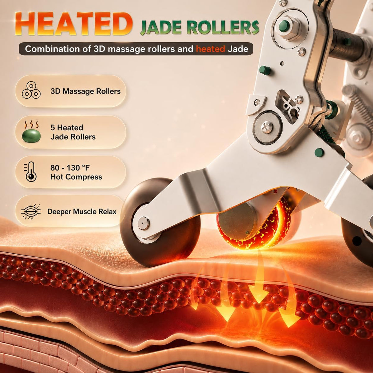 KZ-313 Heated Jade Roller Full Body Massage Chair