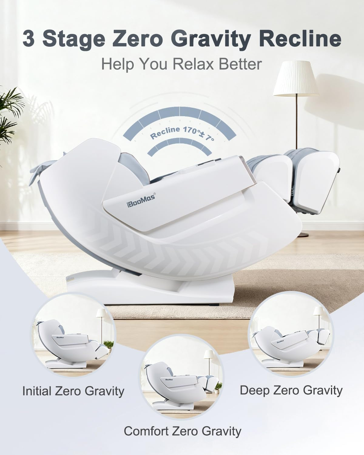 Massage Chair Full Body, Zero Gravity Shiatsu SL Track Recliner