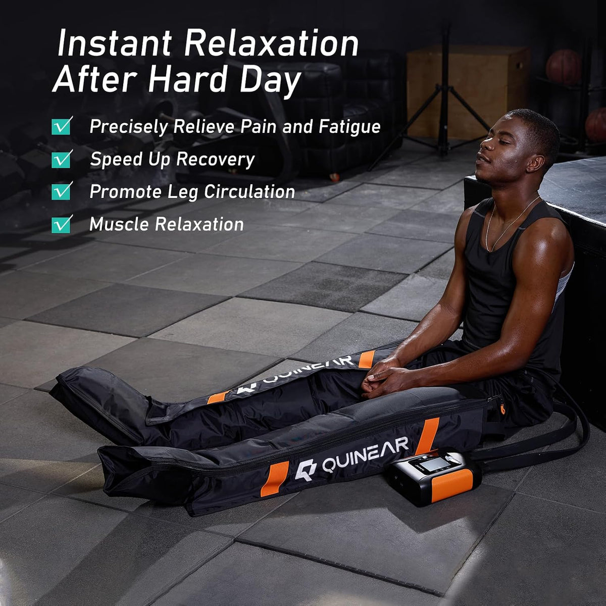 Professional Leg Recovery System, Cordless Air Compression Boots with Sequential Compression, Leg and Foot Massager, Fast Recovery Therapy for Athletes, FSA-HSA Eligible (Large)