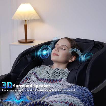 A303C 4D Massage Chair Full Body, Zero Gravity, 55" SL Track, Black