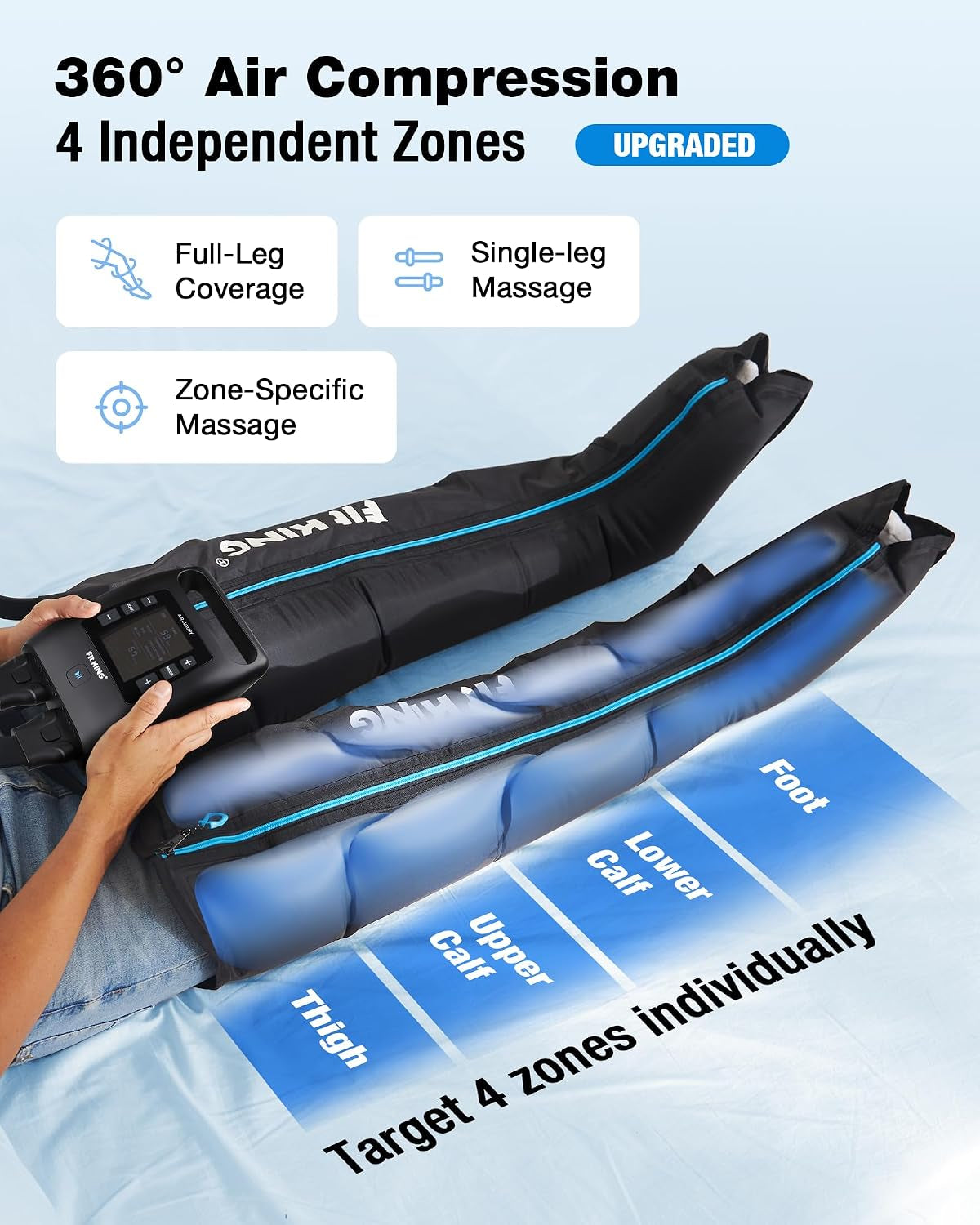 Air Compression Recovery System, Cordless Full Leg Massager