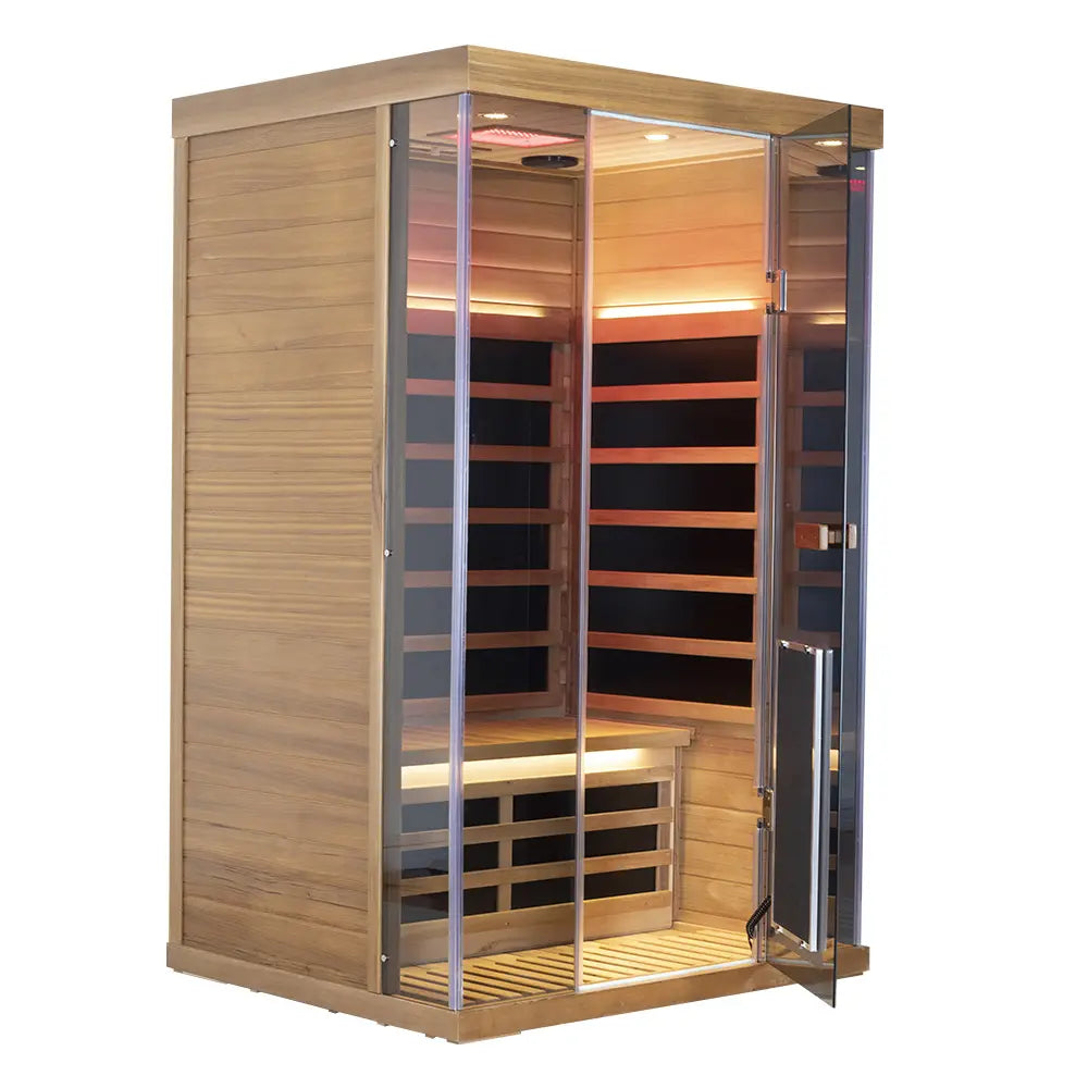 Wizzisauna SR02 2-Person Red Cedar Far Infrared Sauna with 6 Carbon Heaters