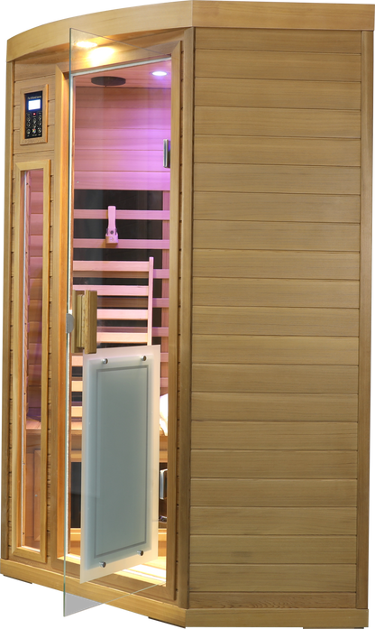 Low EMF Far-Infrared Two Person Sauna with LCD Touch Control - Natural Red Cedar