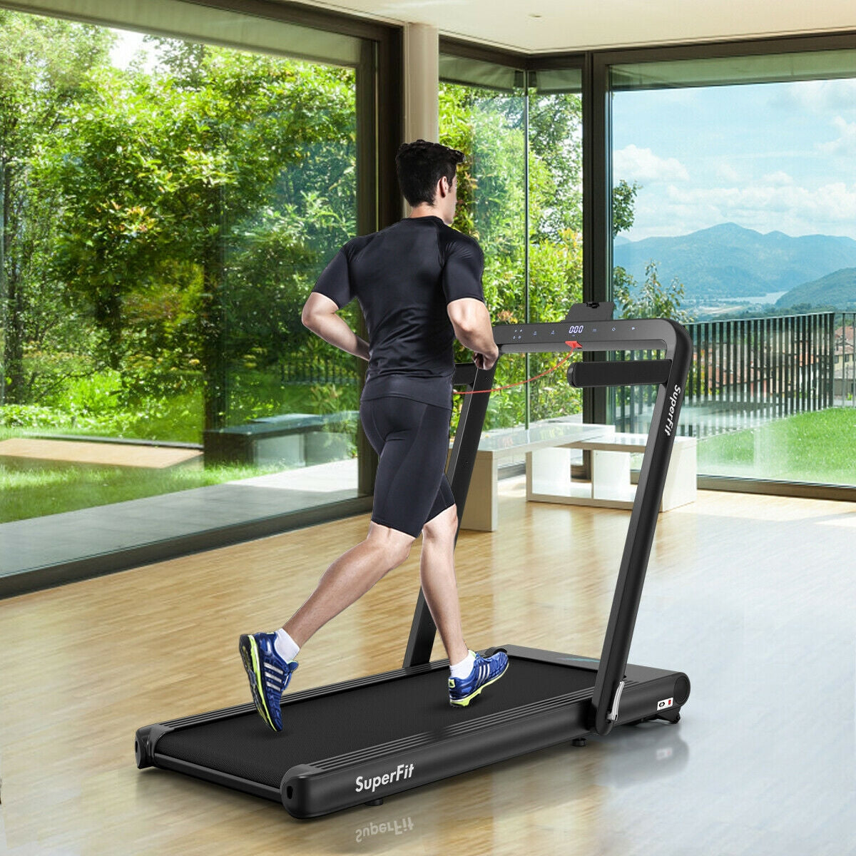 Costway SuperFit 4.75 HP 2-in-1 Folding Treadmill – Under-Desk and Running Modes