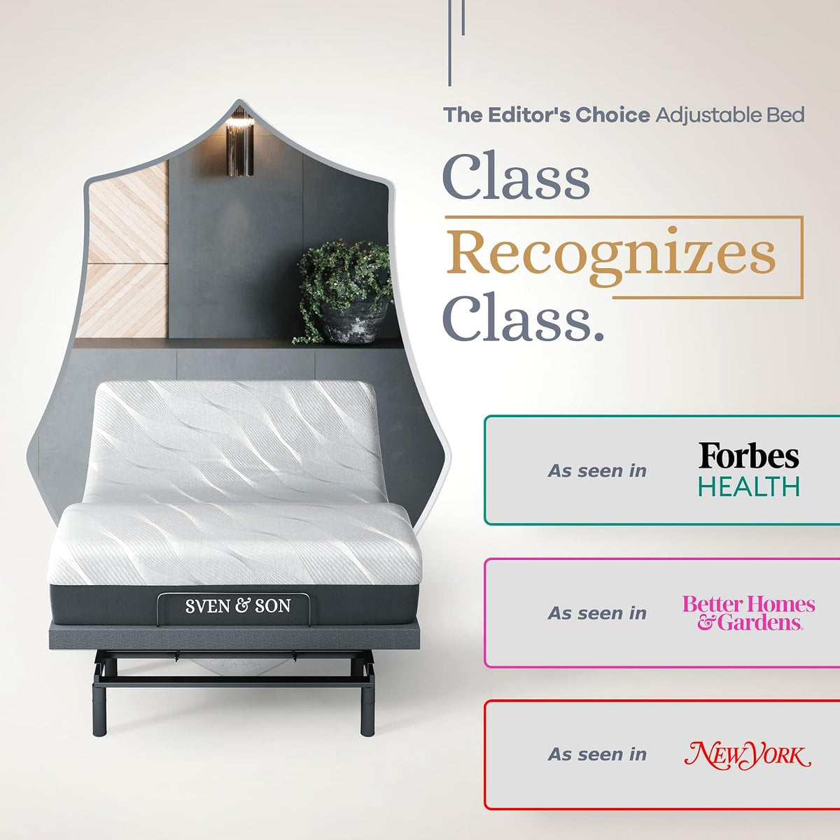 Sven & Son Bliss Adjustable Bed Base Frame + 14 Inch Hybrid Spring Matt (Medium Soft), Head and Foot Lift, Lumbar, Pillow-Tilt, Massage, Under-Bed Lights, USB, Memory, Zero Gravity - Queen