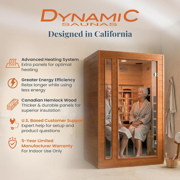 Dynamic Saunas Cordoba Full Spectrum Infrared Sauna with Red Light Therapy