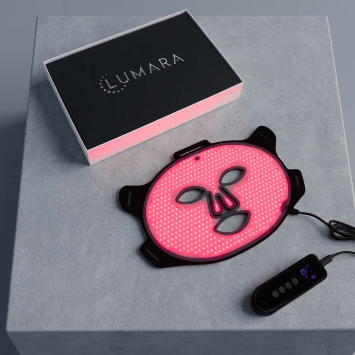 Lumara VISO Red Light LED Face Mask, FDA 510(k) Cleared, 470 Micro-LEDs at 660 nm, Full-Face Silicone Mask with 5-Minute Timer, Wired Controller and Adjustable Strap