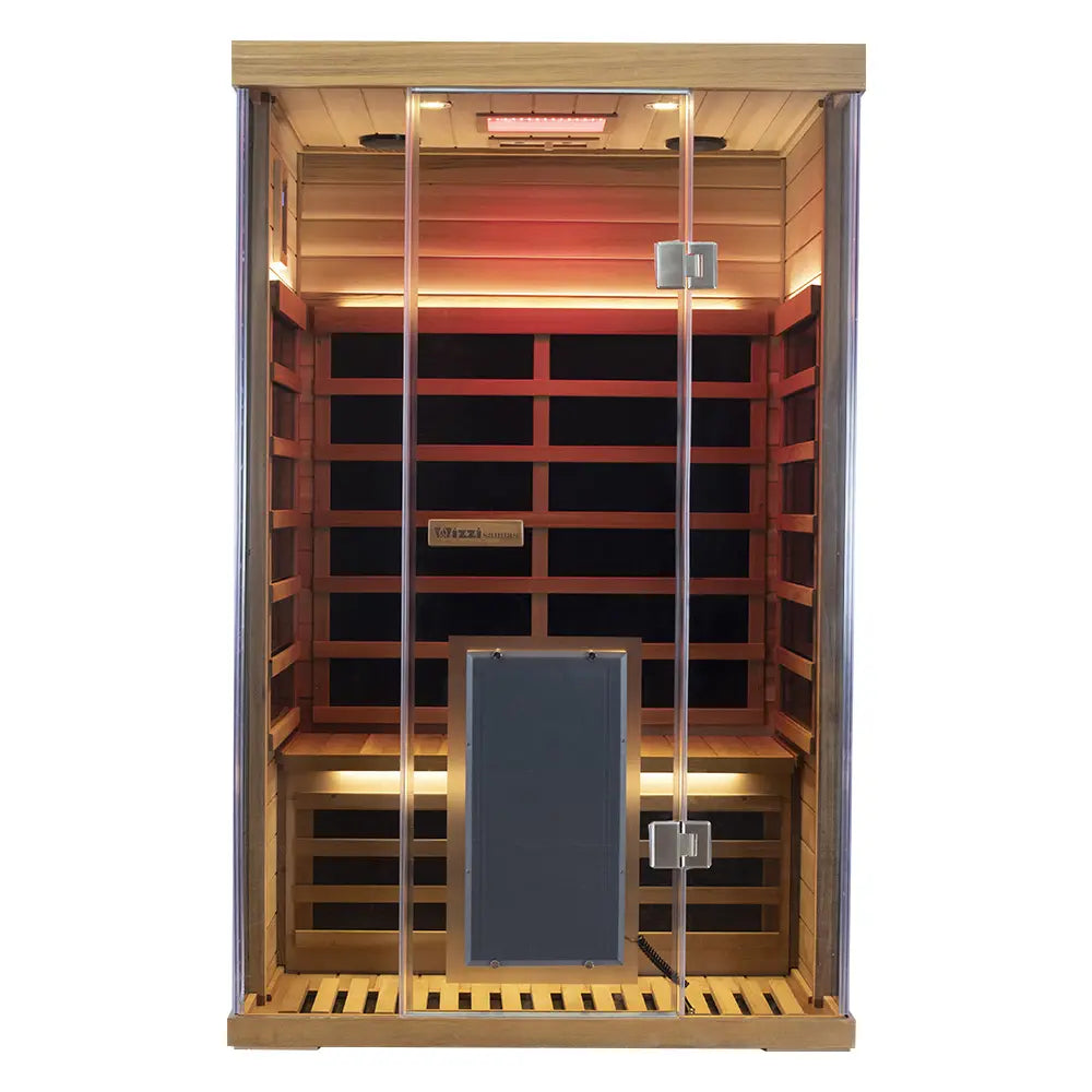 Wizzisauna SR02 2-Person Red Cedar Far Infrared Sauna with 6 Carbon Heaters