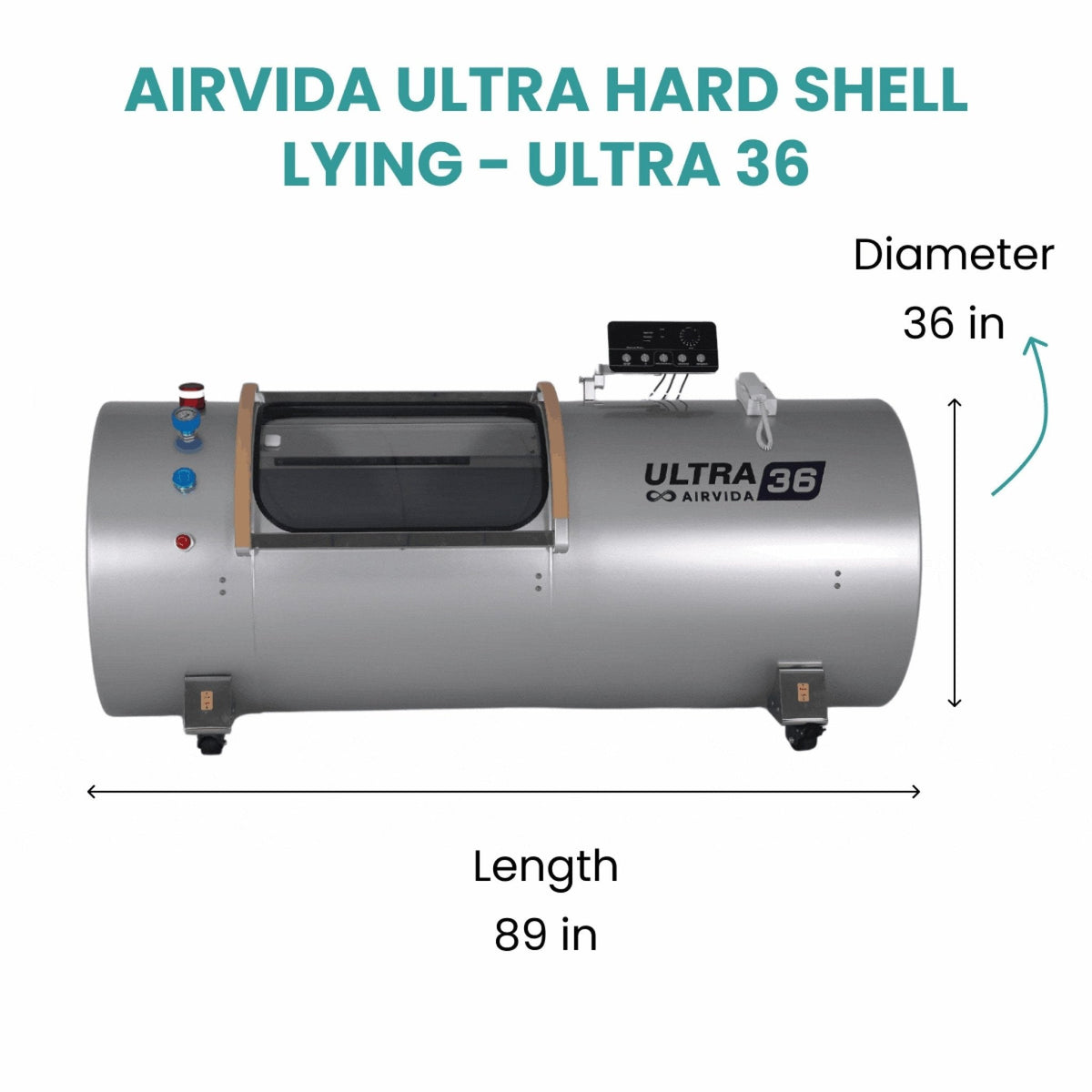 Airvida Ultra Hard Shell Lying Hyperbaric Chamber — 1.3 / 1.5 / 1.7 / 2.0 ATA, Three Widths