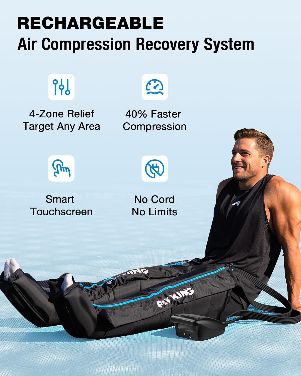 Air Compression Recovery System, Cordless Full Leg Massager