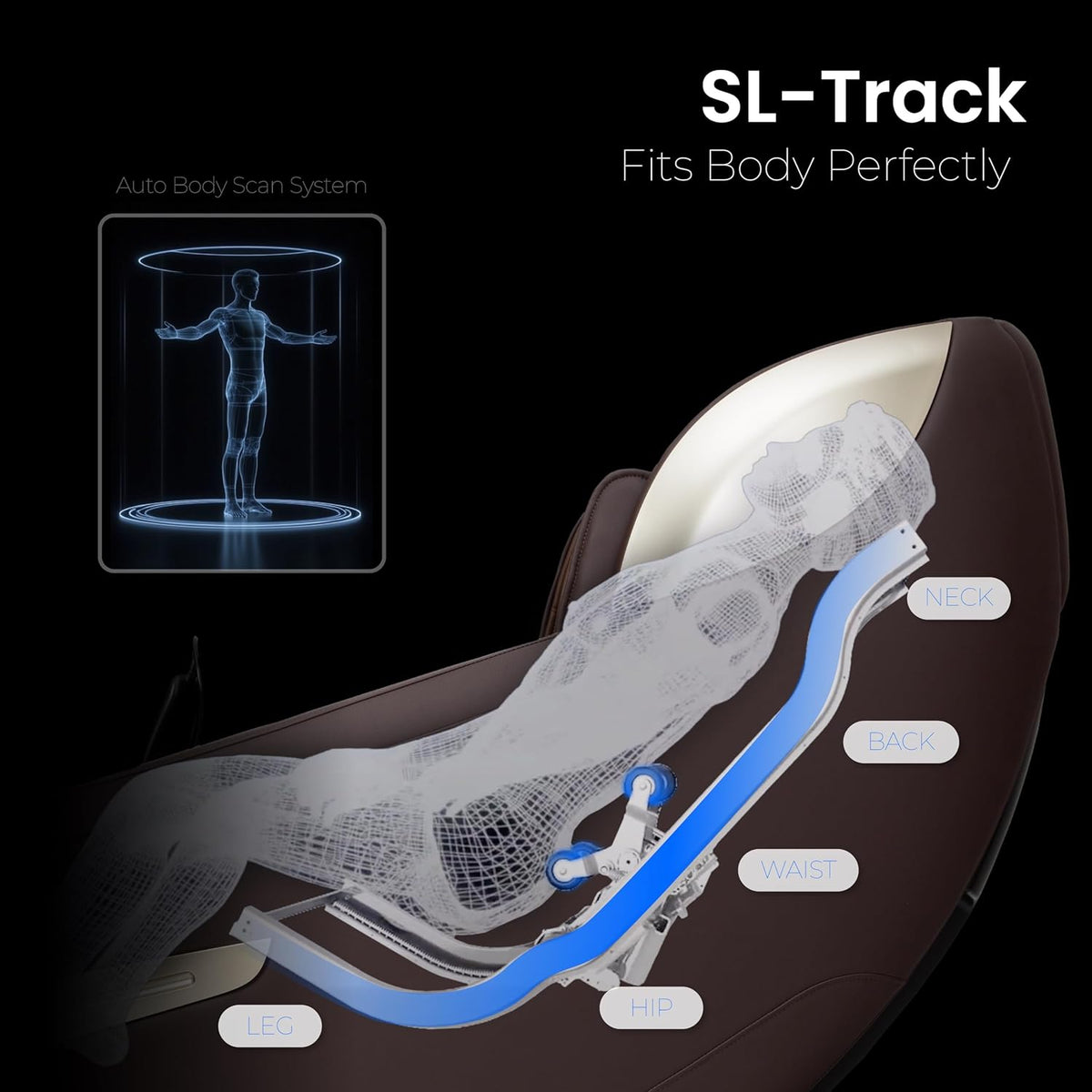 Osaki Titan Quantum Black Massage Chair with 3D Sl-Track Rollers, 3 Step Zero Gravity, Full Body Airbag Massage, Intelligent Voice Control, Back & Calf Heat and Foot Roller Massage