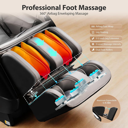 4D Massage Chairs Full Body-53.2" Ultra Long SL Track,32 Airbags