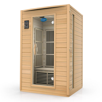 Therasage 2-Person Carbon Infrared Sauna, Canadian Hemlock Wood, 1700 Watts, Premium Audio