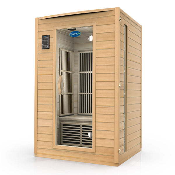 Therasage 2-Person Carbon Infrared Sauna, Canadian Hemlock Wood, 1700 Watts, Premium Audio