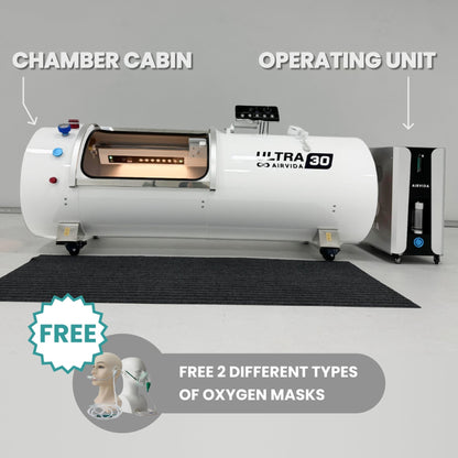 Airvida Ultra Hard Shell Lying Hyperbaric Chamber — 1.3 / 1.5 / 1.7 / 2.0 ATA, Three Widths