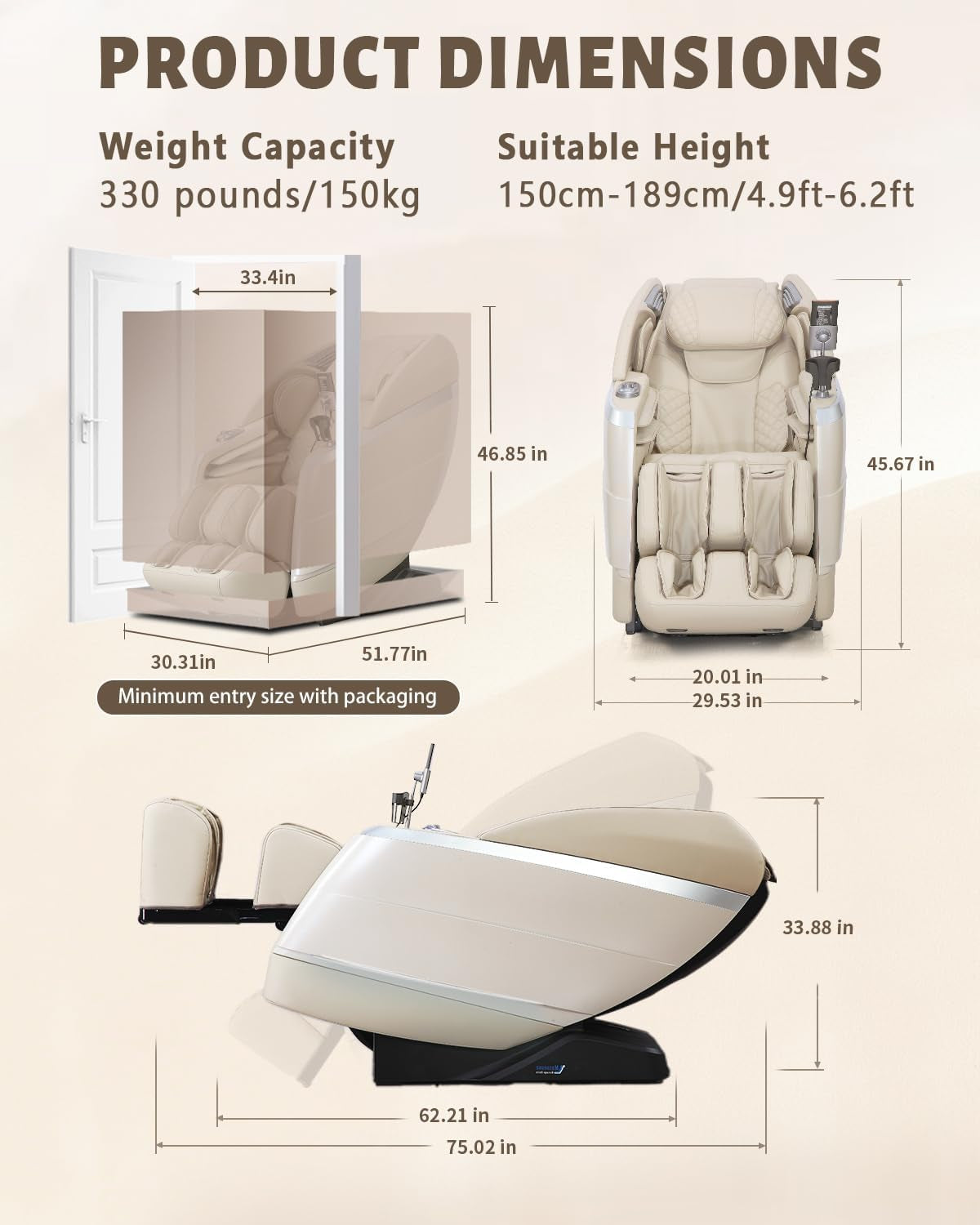 4D Massage Chair Full Body Zero Gravity Recliner,36 Airbags