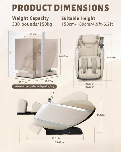 4D Massage Chair Full Body Zero Gravity Recliner,36 Airbags