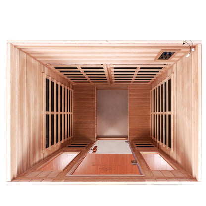 Four-Person Far-Infrared Outdoor Sauna with Carbon Crystal Heating Plates - Natural Hemlock