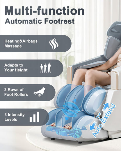 Massage Chair Full Body, Zero Gravity Shiatsu SL Track Recliner