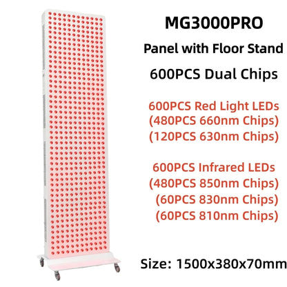 Dual Chip Red Light Therapy Panel Lamp 630Nm 660Nm near Infrared Therapy Light 810Nm 830Nm 850Nm LED Beauty Devices Face Body