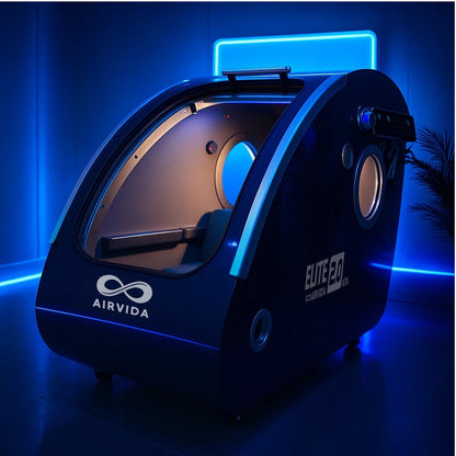 Airvida Elite Hard Shell Sitting Hyperbaric Chamber — Stainless Steel, 1.3–2.0 ATA, BIBS Oxygen