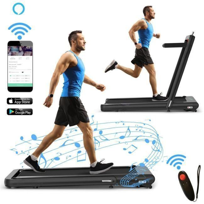 Costway SuperFit 4.75 HP 2-in-1 Folding Treadmill – Under-Desk and Running Modes