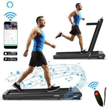 Costway SuperFit 4.75 HP 2-in-1 Folding Treadmill – Under-Desk and Running Modes