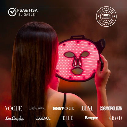 Lumara VISO Red Light LED Face Mask, FDA 510(k) Cleared, 470 Micro-LEDs at 660 nm, Full-Face Silicone Mask with 5-Minute Timer, Wired Controller and Adjustable Strap