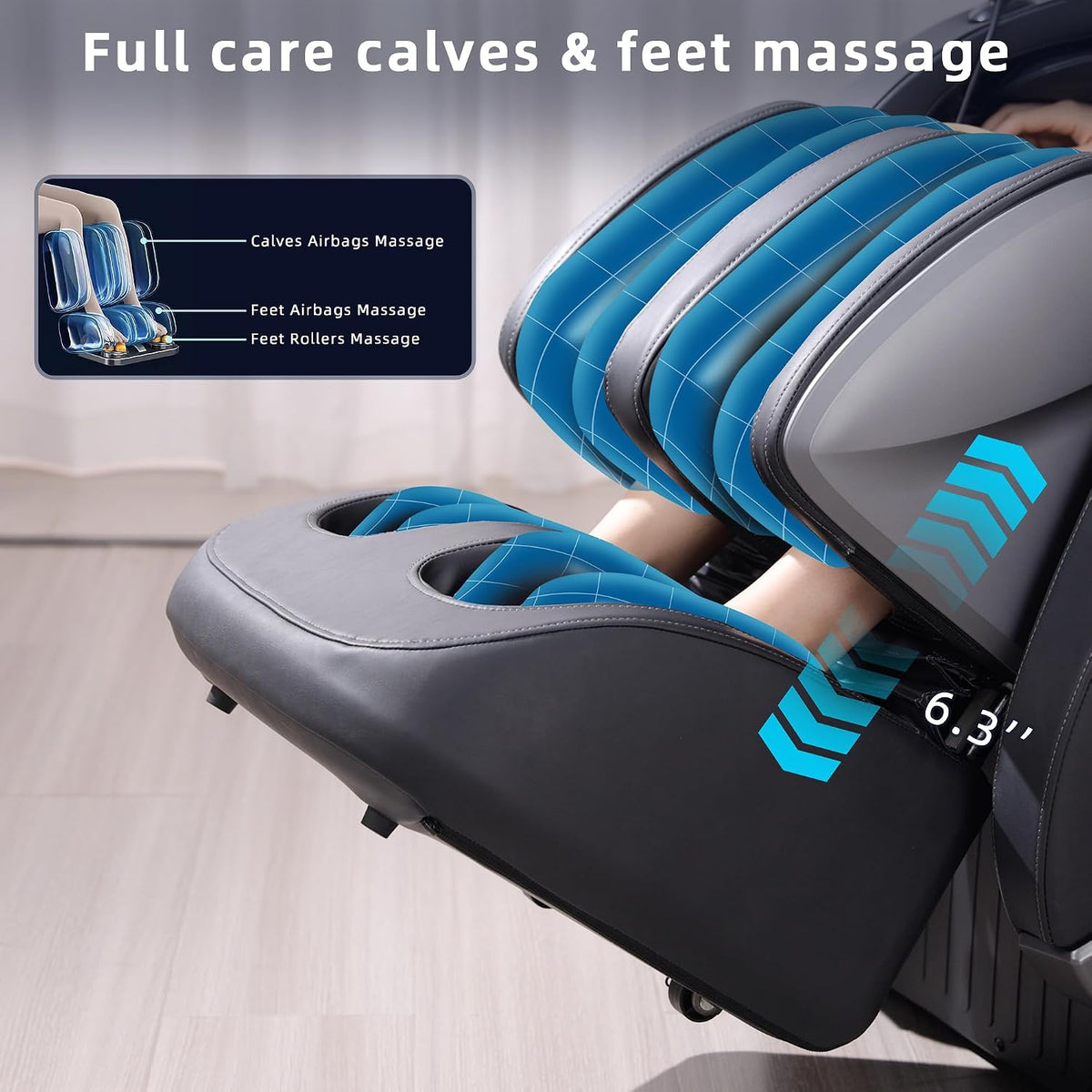 A303C 4D Massage Chair Full Body, Zero Gravity, 55" SL Track, Black