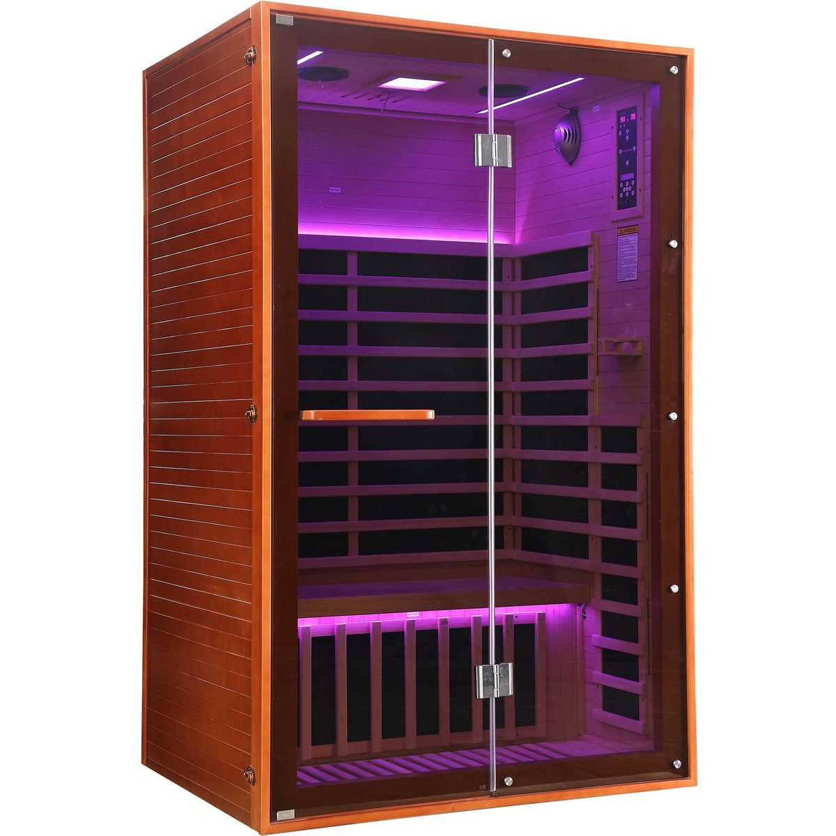 Two-Person Far Infrared Sauna – Canadian Hemlock with 7 Carbon Heating Panels