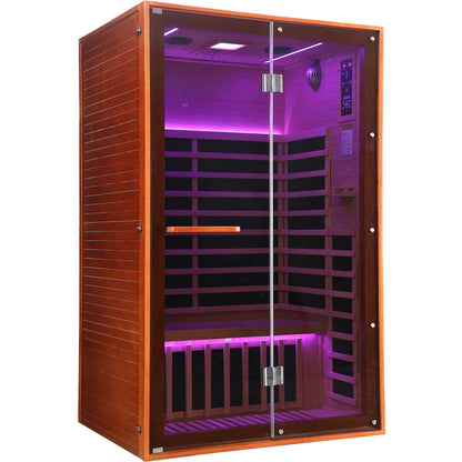 Two-Person Far Infrared Sauna – Canadian Hemlock with 7 Carbon Heating Panels