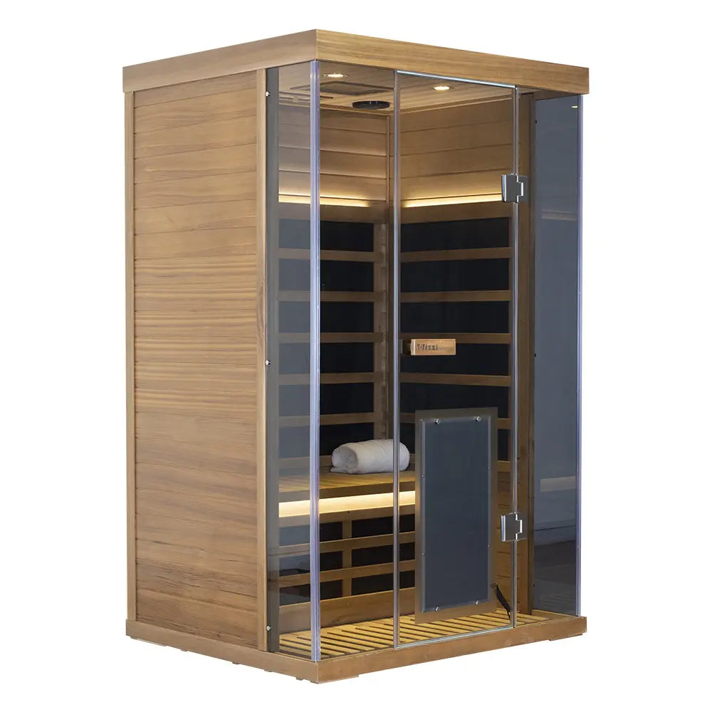 Wizzisauna SR02 2-Person Red Cedar Far Infrared Sauna with 6 Carbon Heaters