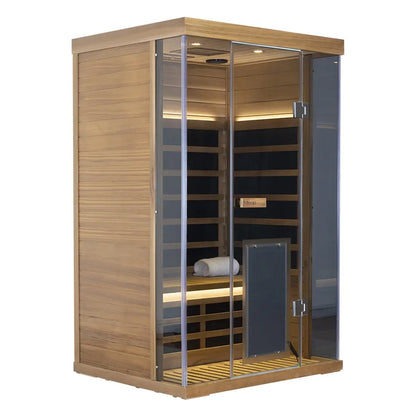 Wizzisauna SR02 2-Person Red Cedar Far Infrared Sauna with 6 Carbon Heaters