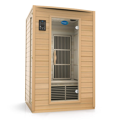 Therasage 2-Person Carbon Infrared Sauna, Canadian Hemlock Wood, 1700 Watts, Premium Audio