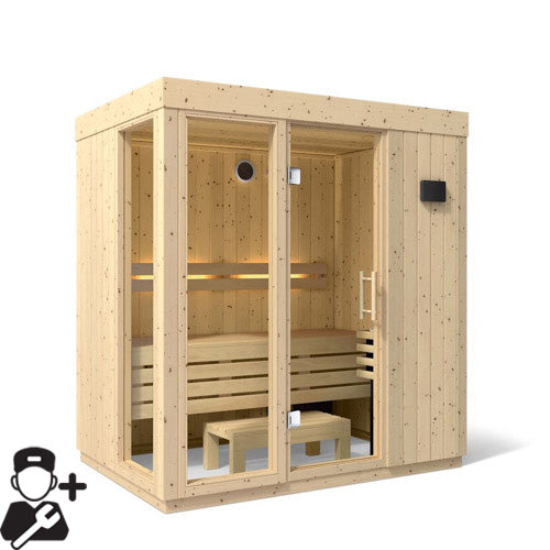 KOHLER C1 Traditional Indoor Sauna, Scandinavian Spruce — 2, 3 or 5 Person, Floor Optional