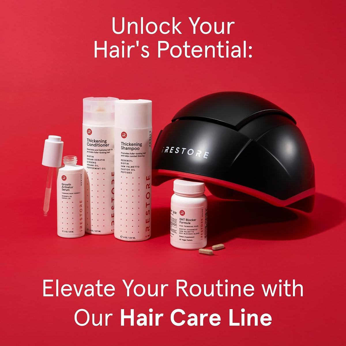 Elite - Laser Red Light Therapy for Hair Growth System - FDA Cleared Hair Loss, Hair Thinning & Alopecia Treatment for Men & Women - Laser Cap for Hair Regrowth Stimulates Denser Fuller Hair