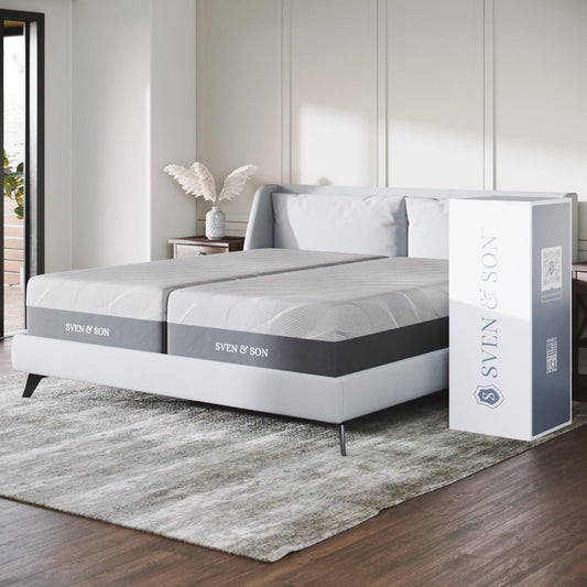 Sven & Son Hybrid Spring Mattress, Certipur-Us Certified Foam, Fiberglass-Free, Made in the USA, 14 Inch Medium Soft - Split King