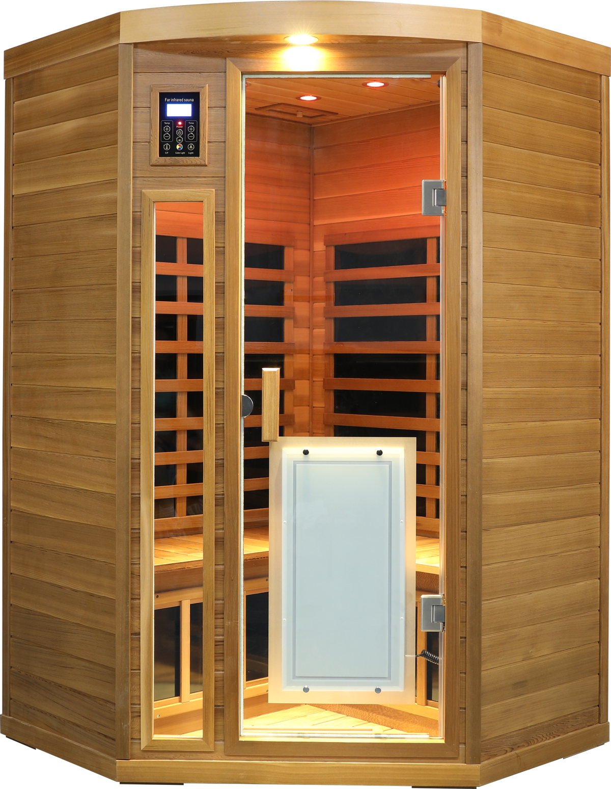 Low EMF Far-Infrared Two Person Sauna with LCD Touch Control - Natural Red Cedar