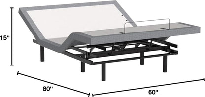 Sven & Son Classic Adjustable Bed Base, Head and Foot Lift, Massage, Under-Bed Lights, USB, Memory, Zero Gravity Smart Frame - Queen