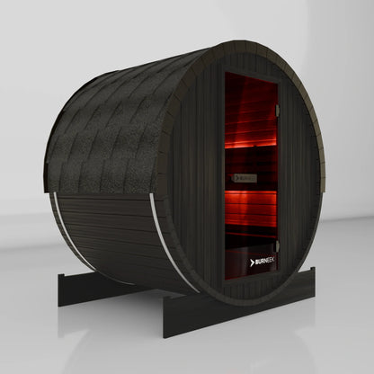 Burneek® Basalt: 2-Person Outdoor Barrel Sauna