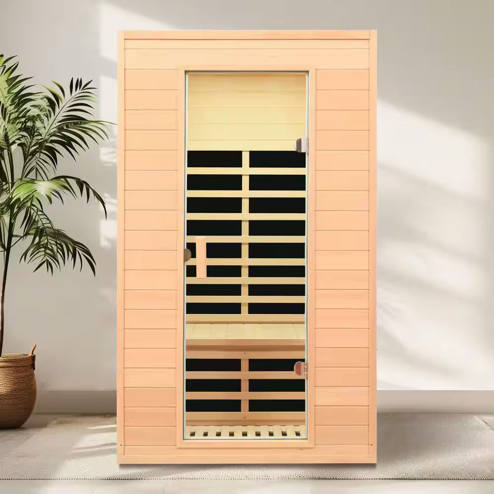 Moray 1-2 Person Indoor Hemlock Infrared Sauna with 5 Far-Infrared Carbon Crystal Heaters