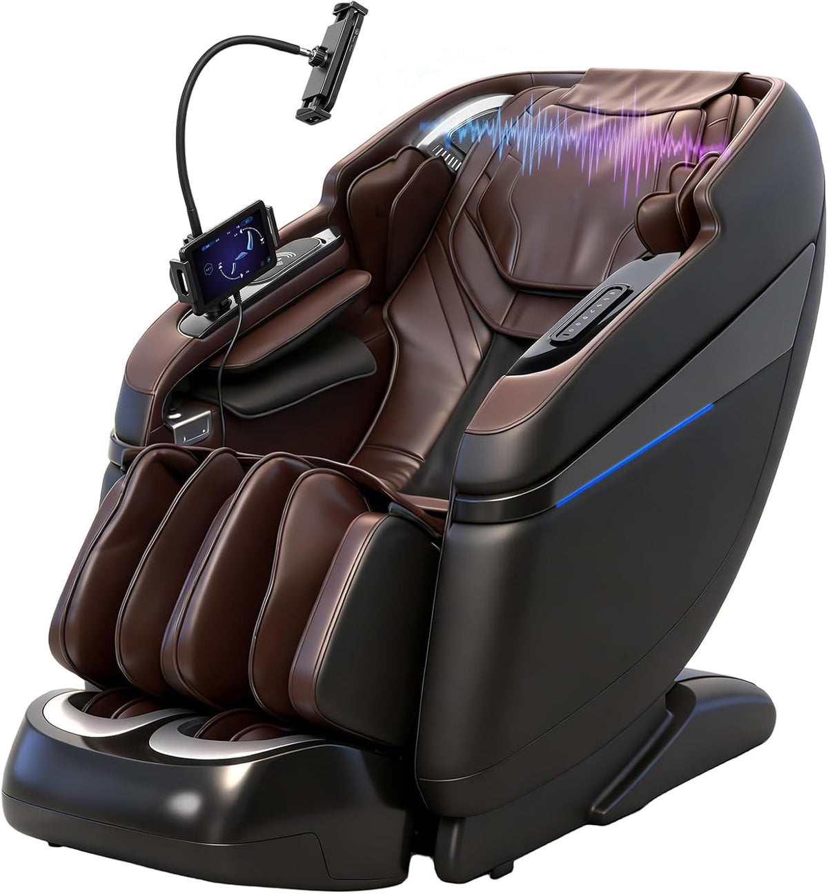 4D Music Rhythm Massage Chair Full Body, 2026 Unique Sonic Resonance Zero Gravity Sl-Track Shiatsu Recliner with Knee Heating Blanket AI Voice Bluetooth Foot Roller Body Scan Airbags G9 Black