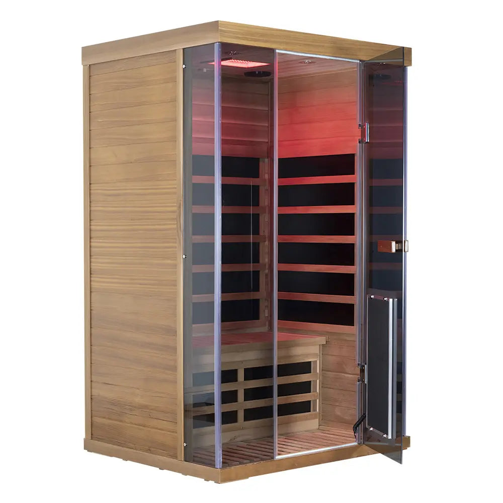 Wizzisauna SR02 2-Person Red Cedar Far Infrared Sauna with 6 Carbon Heaters