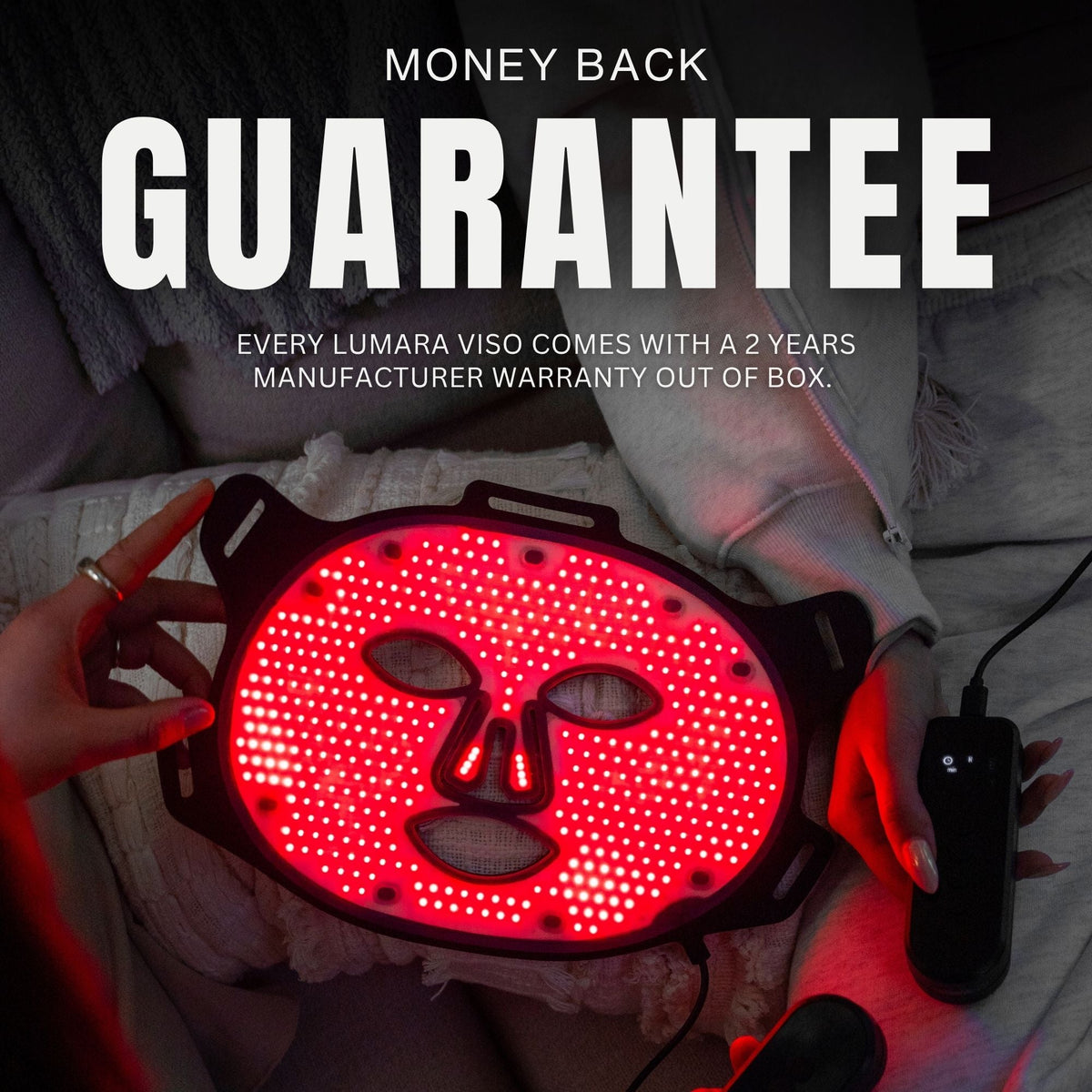 Lumara VISO Red Light LED Face Mask, FDA 510(k) Cleared, 470 Micro-LEDs at 660 nm, Full-Face Silicone Mask with 5-Minute Timer, Wired Controller and Adjustable Strap